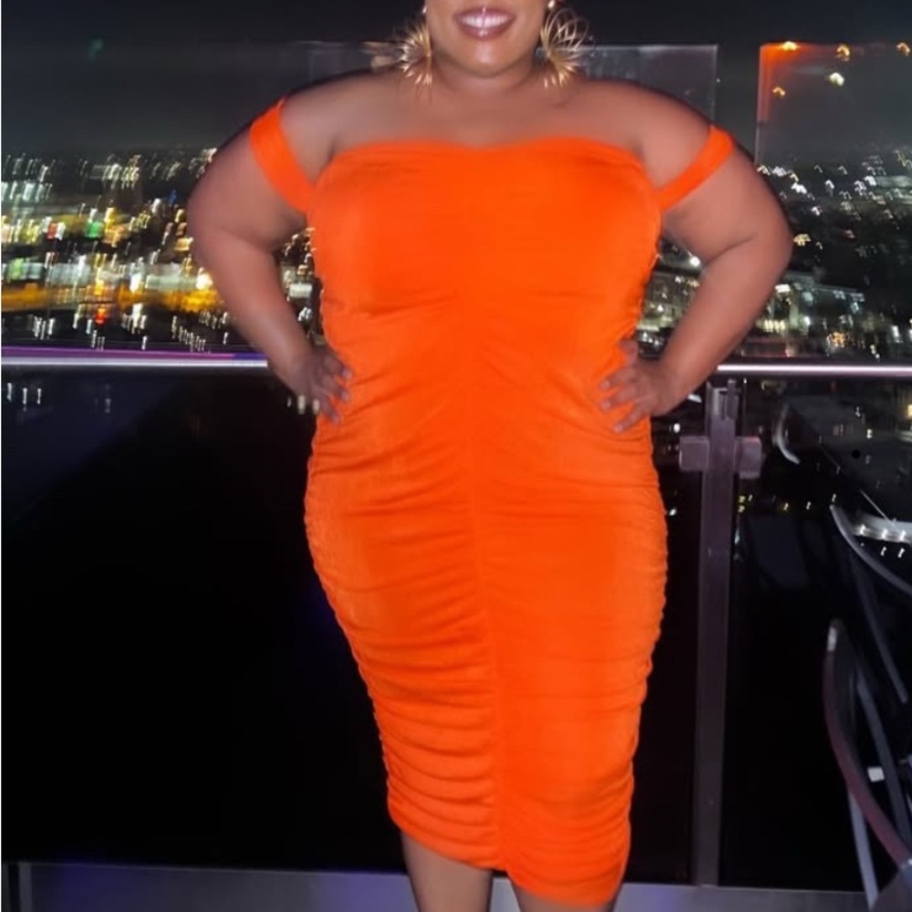 Boohoo Bright Orange Dress